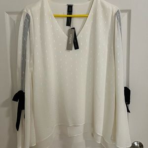 Chico’s Black Label Ribbon Tie Blouse